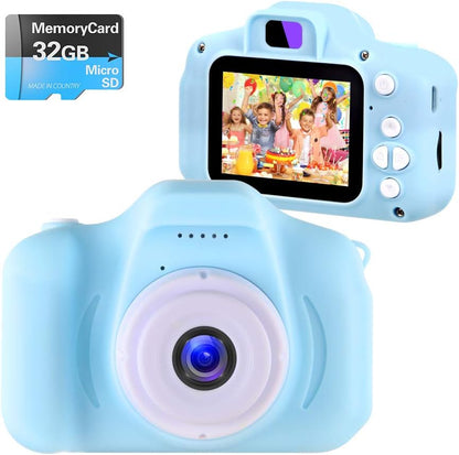 Kids Camera, Digital Camera for Toddlers Age 3-5,1080P Toddler Camera Toys for Ages 5-7, Children Camera Birthday Festival Gift for 3 4 5 6 7 Year Old Boys Girls(32G SD Card)